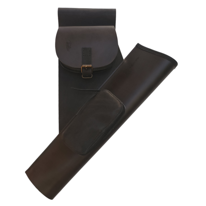 Köcher „Olympia“ II. mit zwei Taschen - dunkelbraun-schwarz